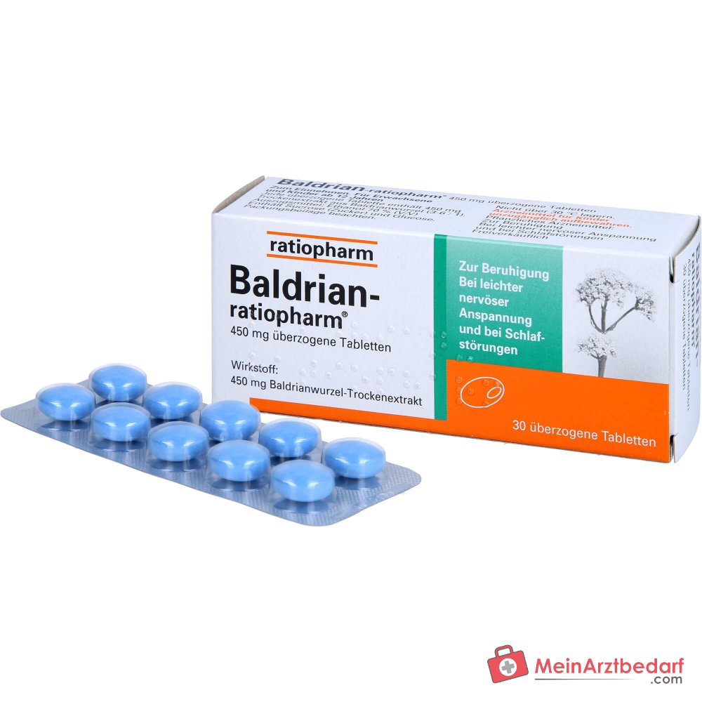 ratiopharm Baldrian-ratiopharm Baldrianwurzel-Trockenextrakt Überzogene Tabletten, 30 St.