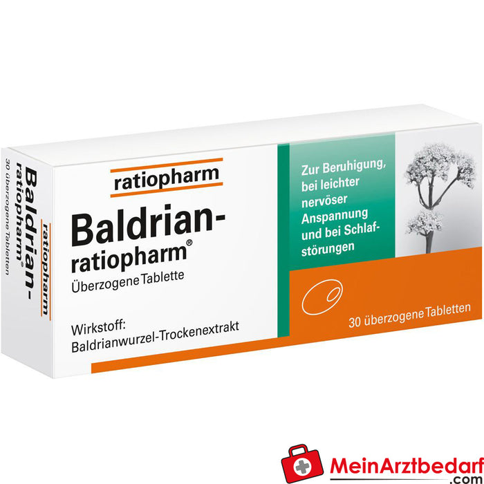 缬草-ratiopharm®包衣片，30 片。