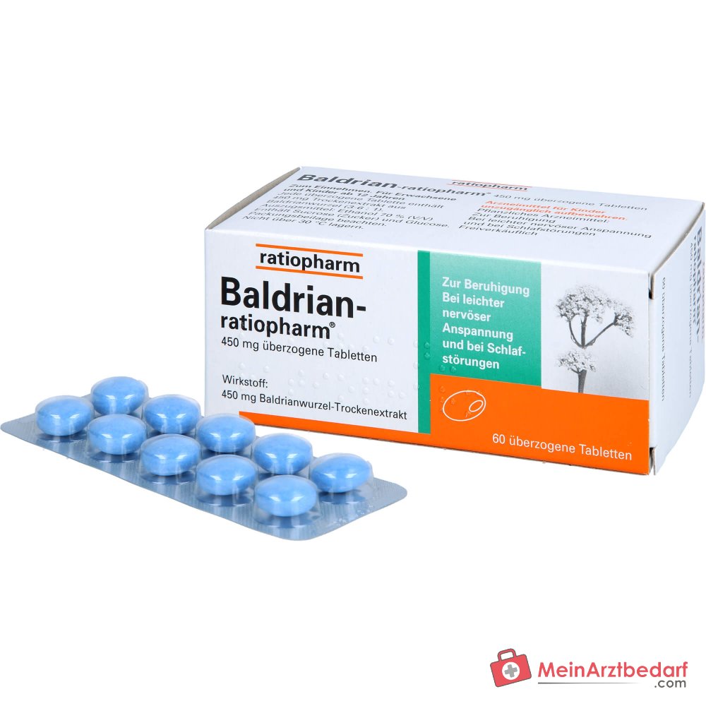 ratiopharm Baldrian-ratiopharm estratto secco di radice di valeriana compresse rivestite, 60 pz.