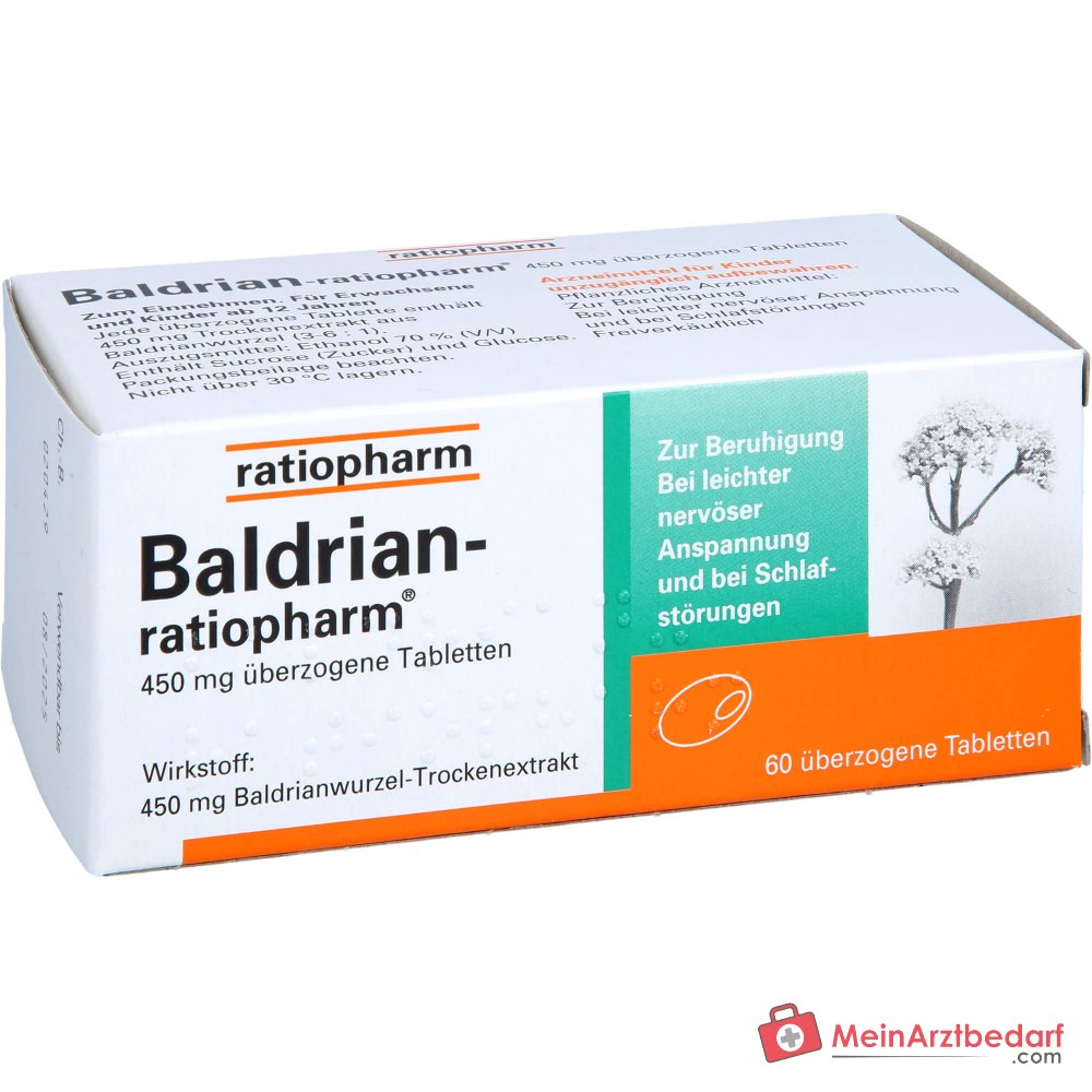 ratiopharm Baldrian-ratiopharm estratto secco di radice di valeriana compresse rivestite, 60 pz.