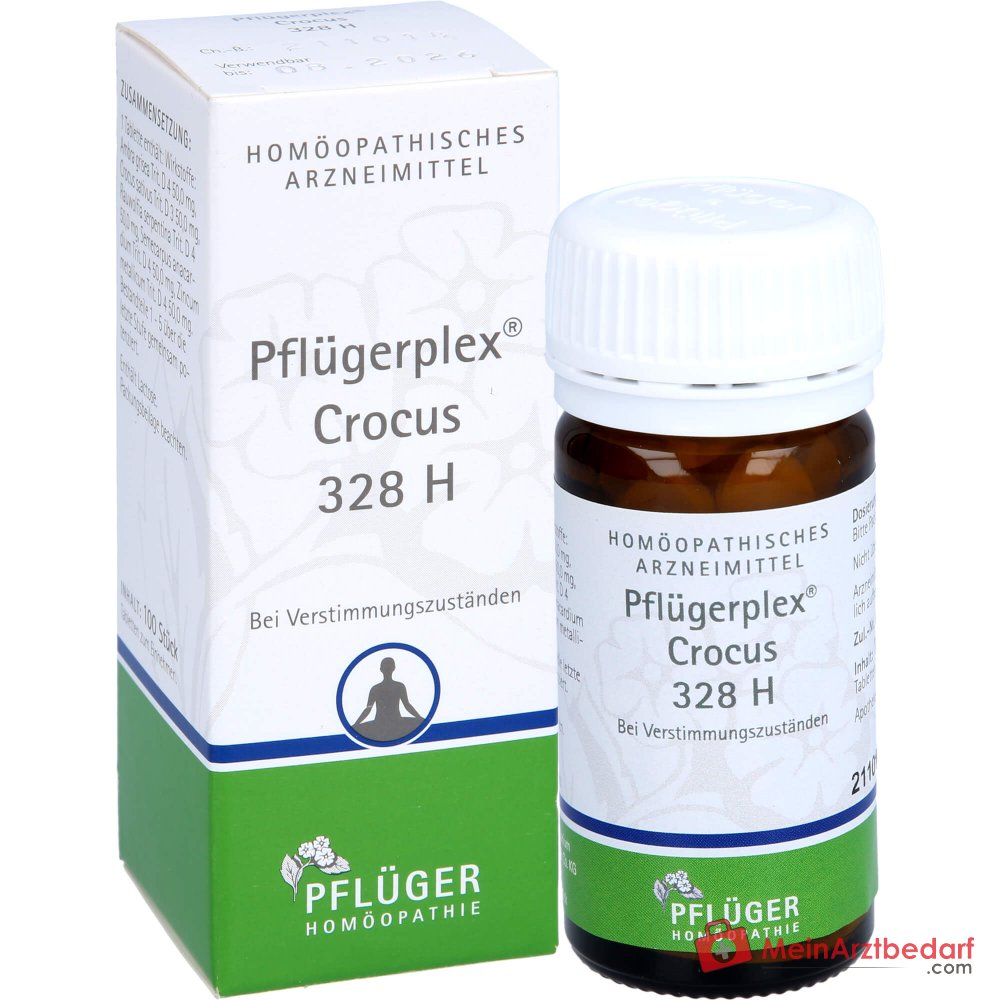 Pflügerplex Crocus 328 H comprimidos 100 uds medicamento homeopático, principios activos por 50 mg