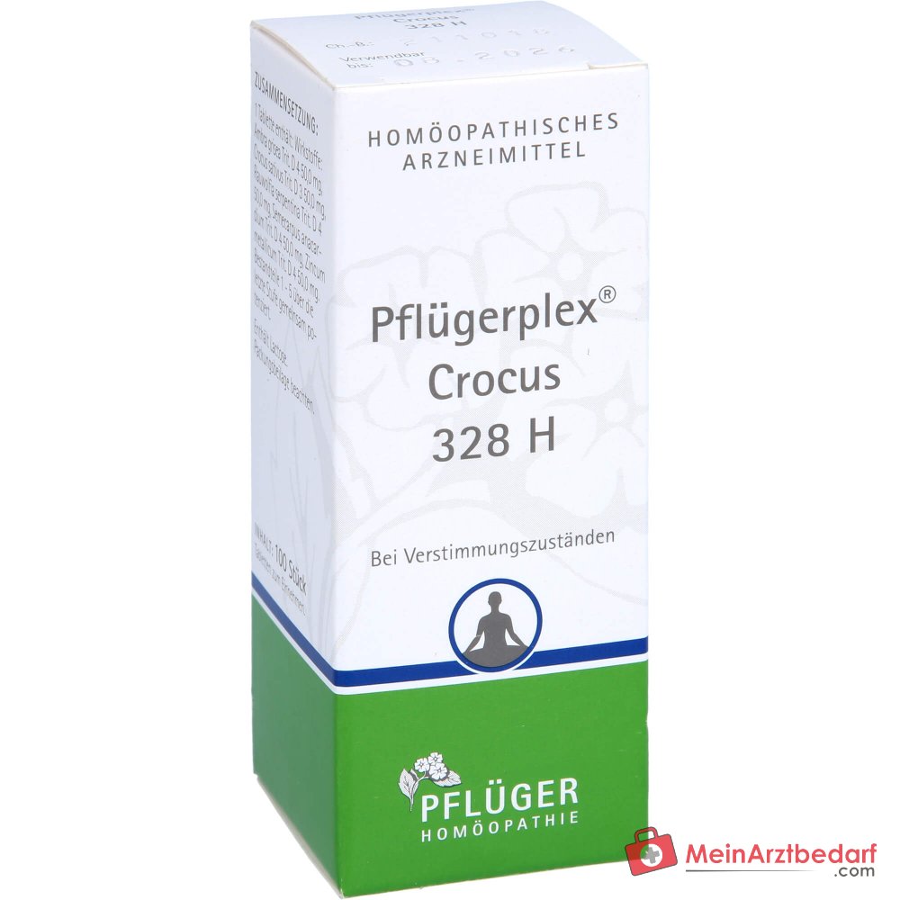 Pflügerplex Crocus 328 H comprimidos 100 uds medicamento homeopático, principios activos por 50 mg