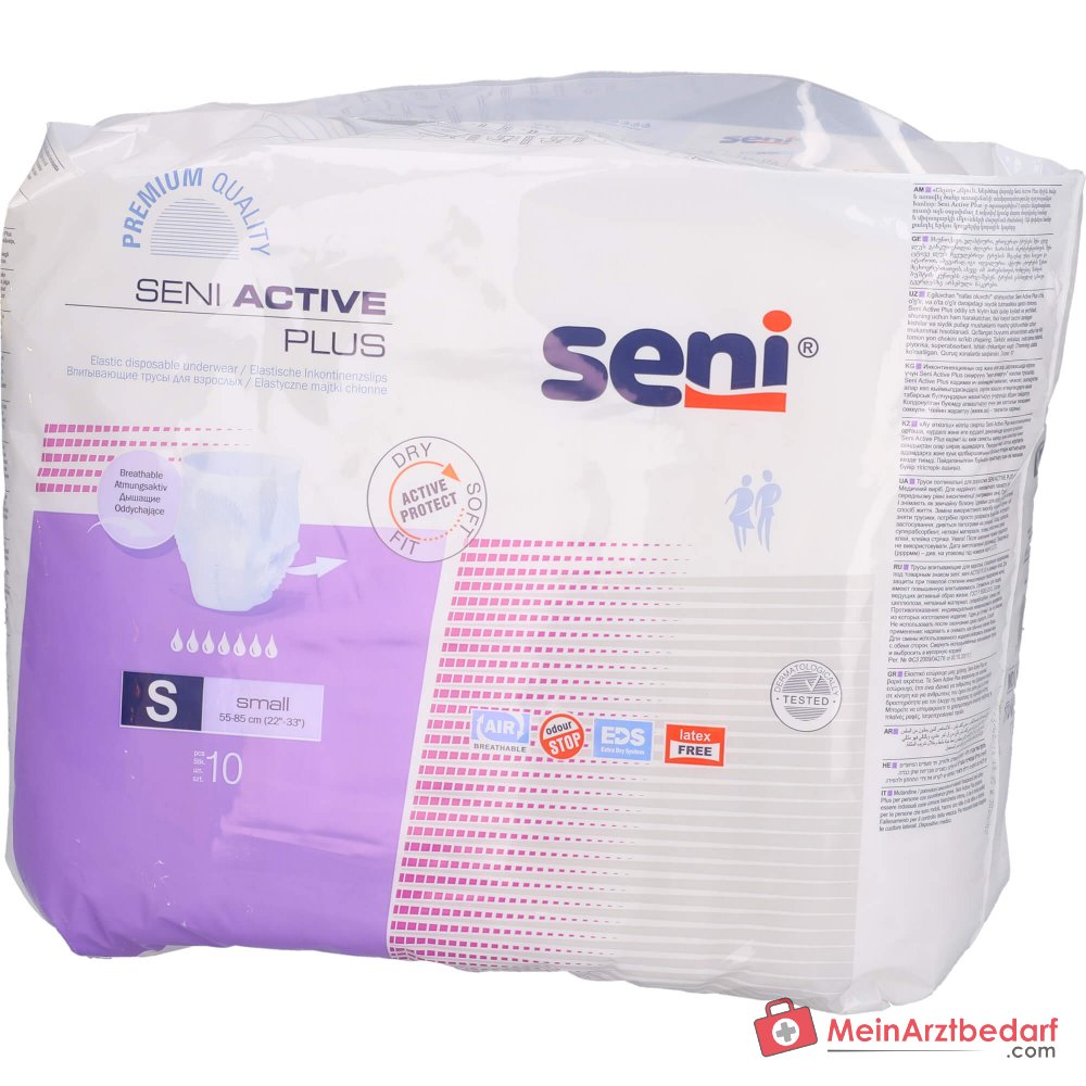 Seni Active Plus S wegwerpincontinentiebroekje maat S ademend met vochtindicator en zijdelingse bescherming tegen doorlekken