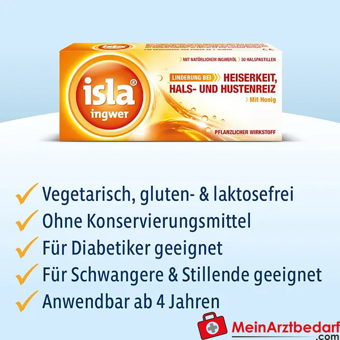 pastylki imbirowe isla®, 30 szt.