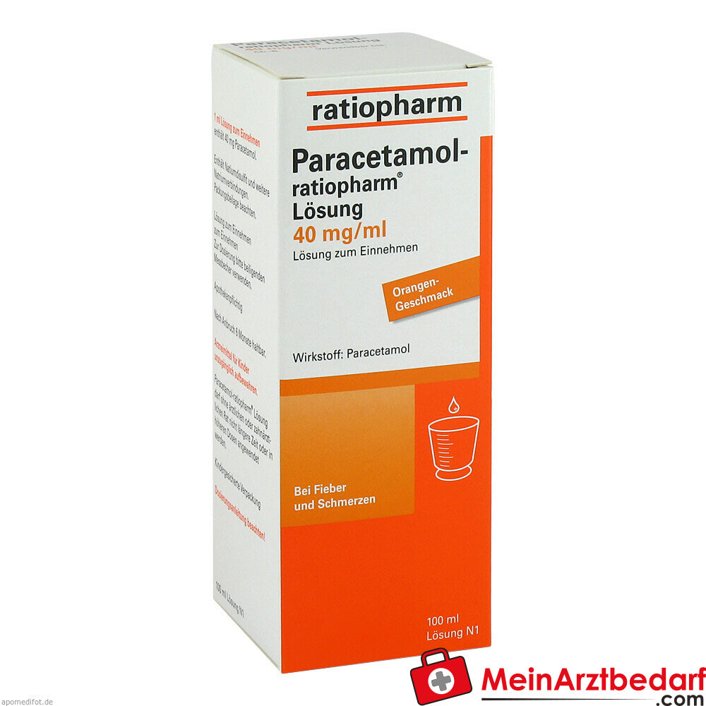 Paracetamol-ratiopharm 40mg/ml Lösung zum Einnehmen, 100ml.