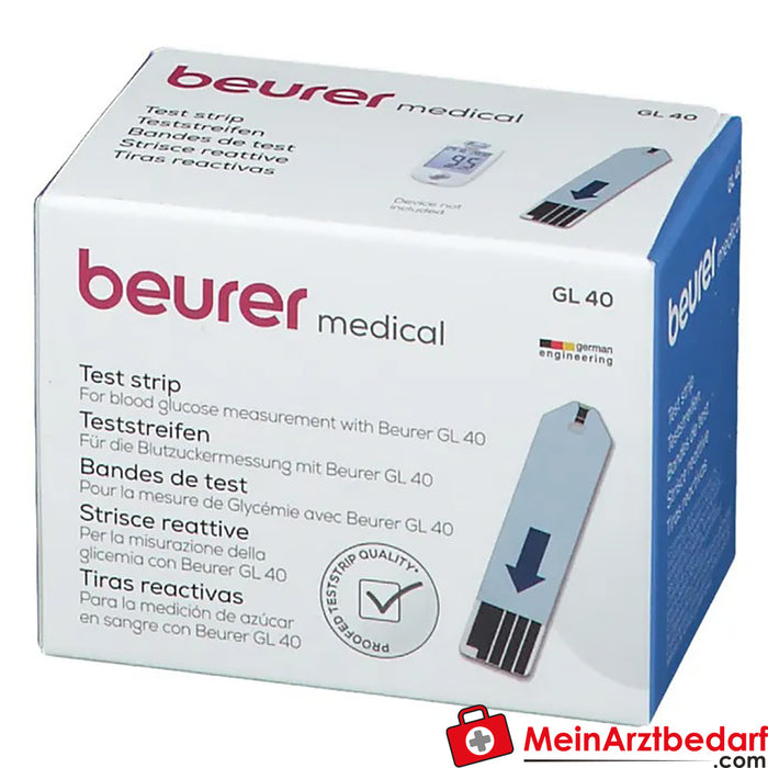 beurer Bloedglucoseteststrips GL40, 50 stuks.