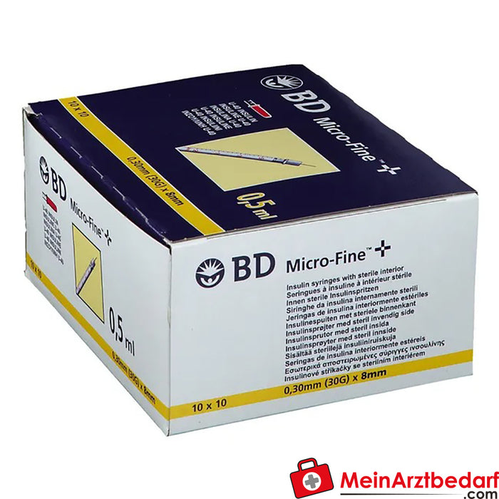 BD Micro FINE™+ U 40 胰岛素注射器，8 毫米，50 毫升