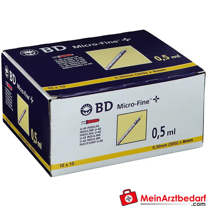 BD Micro FINE™+ U 40 jeringas de insulina 8 mm, 50ml