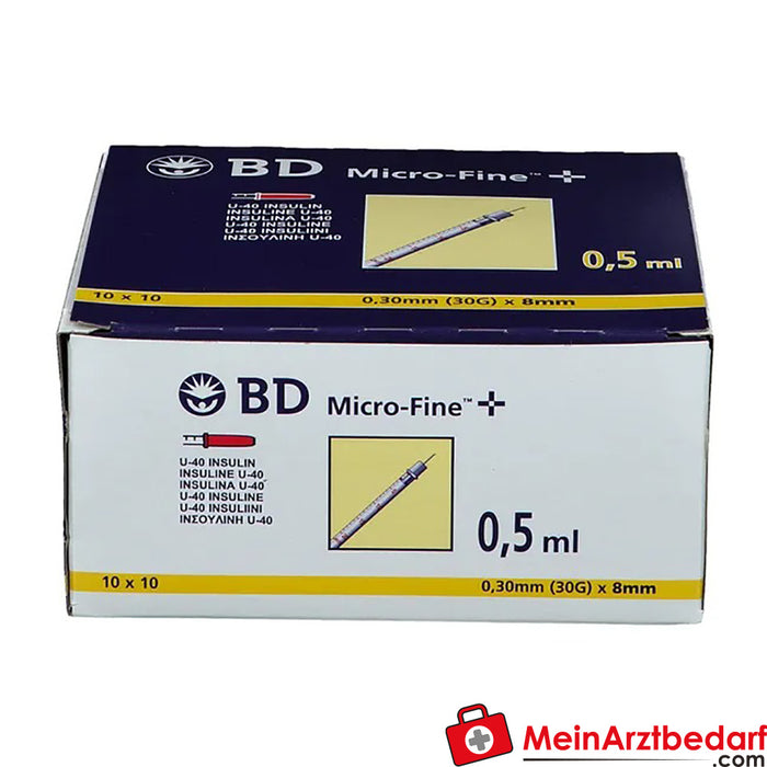 BD Micro FINE™+ U 40 jeringas de insulina 8 mm, 50ml