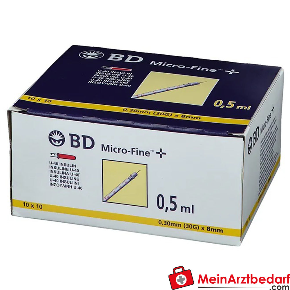 BD Micro FINE™+ U 40 Insulinspritzen 8 mm, 50ml