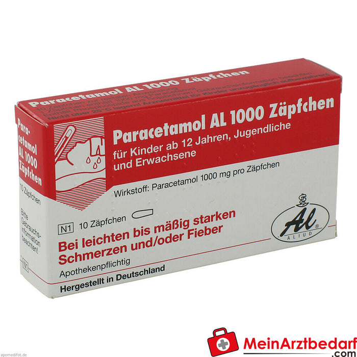 Paracetamol AL 1000 supositórios