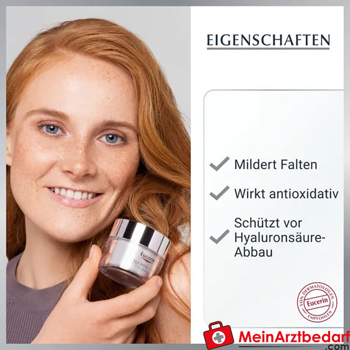 Eucerin® Hyaluron-Filler cuidado de día para piel seca - Alisa las arrugas, nutre y previene el envejecimiento prematuro de la piel, 50ml