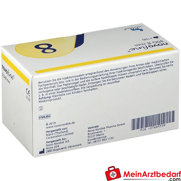 Aghi da iniezione NovoFine® 8 mm 30 g TW, 100 pz.