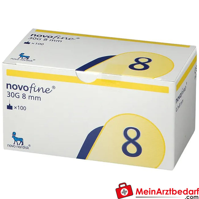 NovoFine® 8mm 30g TW injectienaalden, 100 stuks.
