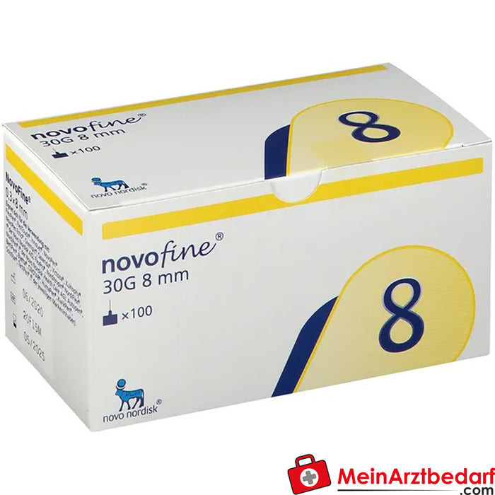 NovoFine® 8mm 30g TW injectienaalden, 100 stuks.