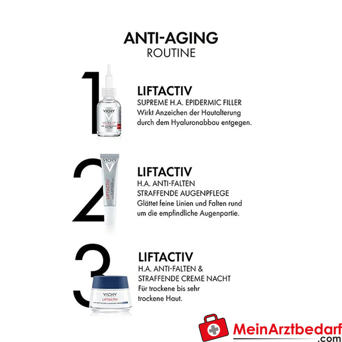 Vichy Liftactiv Hyaluron Anti-rimpel & Verstevigende Nachtcrème: Verstevigende anti-aging nachtcrème met hyaluronzuur