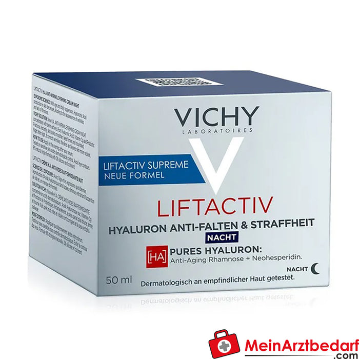 Vichy Liftactiv Hyaluron Crema de Noche Antiarrugas y Reafirmante: Crema de noche antiedad reafirmante con ácido hialurónico