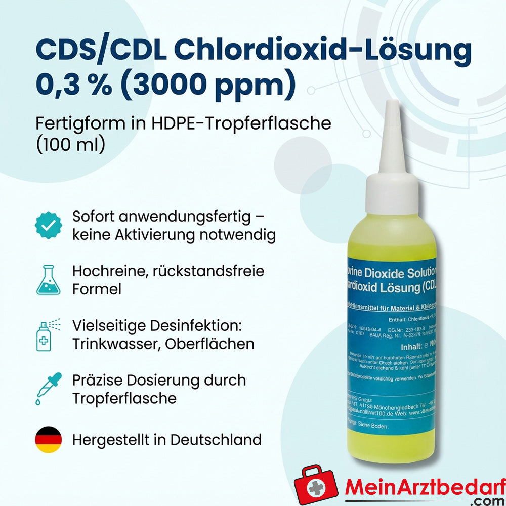 CDS/CDL Chlordioxid-Lösung 0,3% (3000 ppm) Tropferflasche 100 ml
