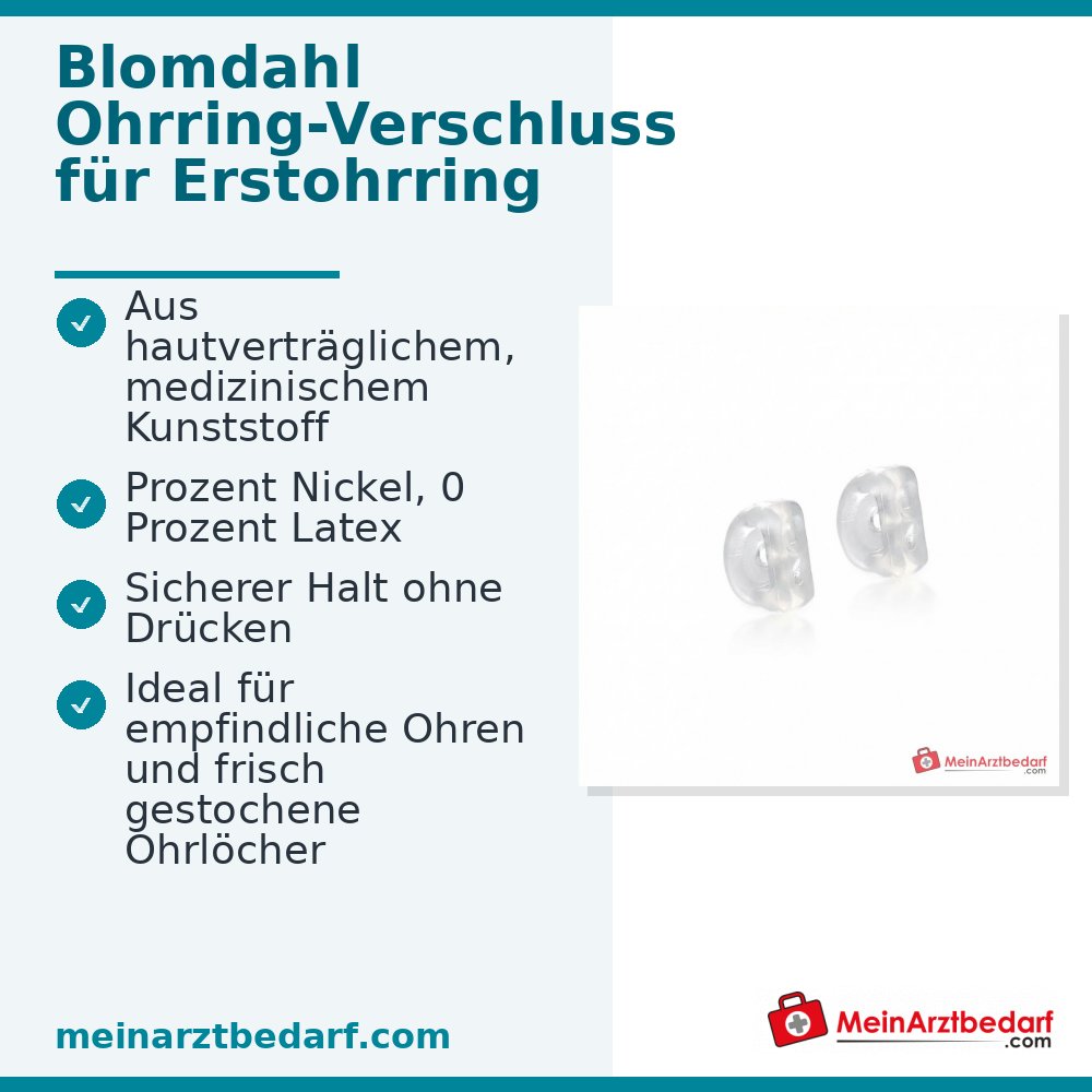 Blomdahl Ohrring-Verschluss für Erstohrstecker, medizinischer Kunststoff, 10 Stk..