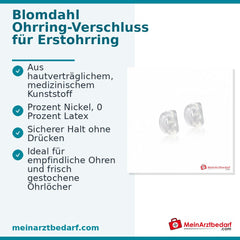 Blomdahl Ohrring-Verschluss für Erstohrstecker, medizinischer Kunststoff, 10 Stk..