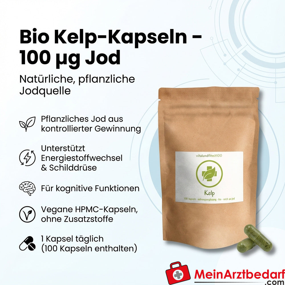 Capsule di alghe biologiche 100 µg di iodio capsule vegetali HPMC vegan