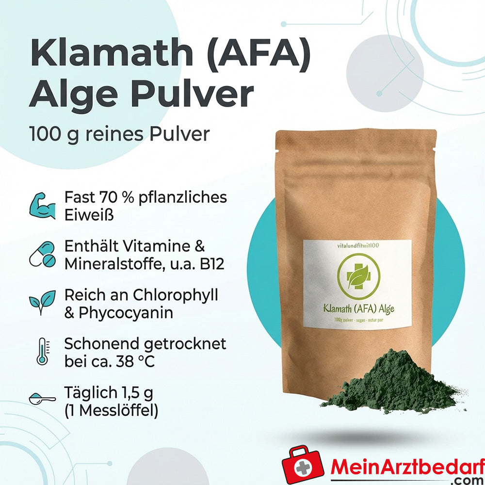 Klamath Algenpulver (Aphanizomenon flos‑aquae, AFA) 100 g