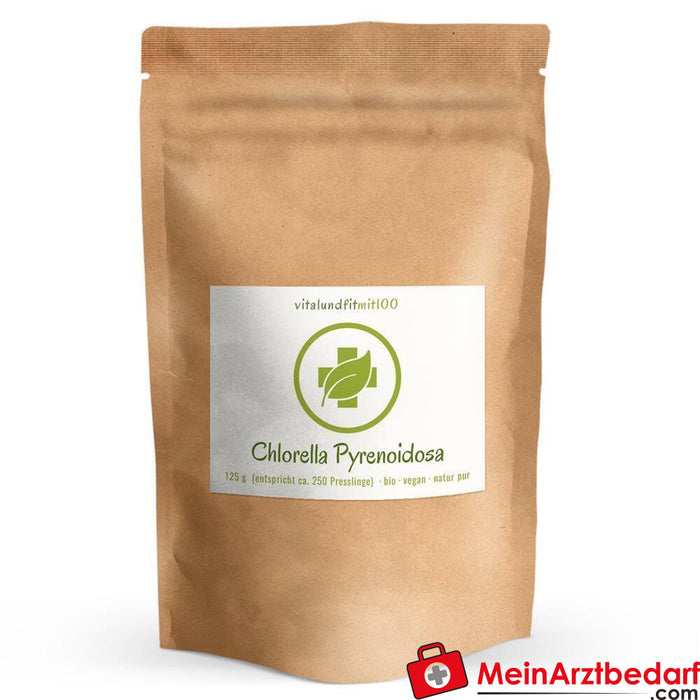Gránulos de Chlorella ecológica 125 g (aprox. 250 unidades de 500 mg cada una)