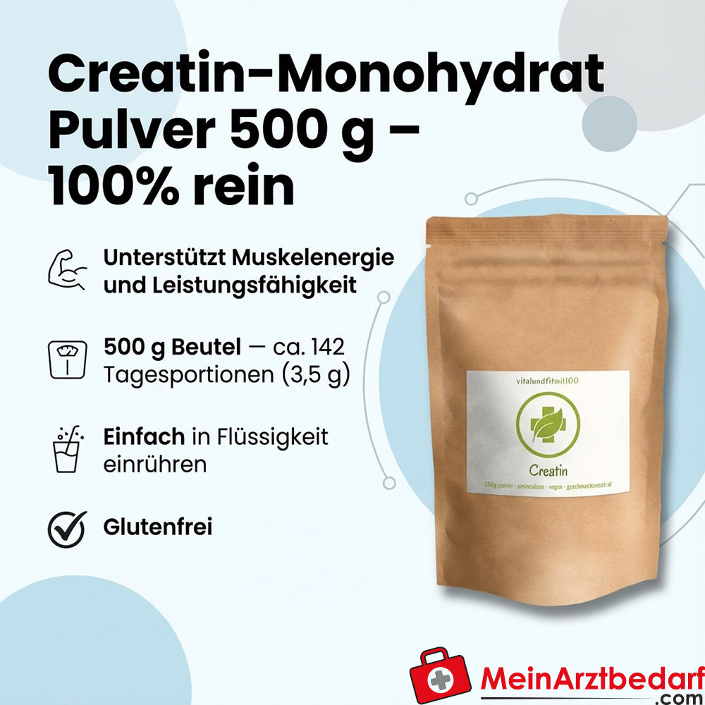 Creatin-Monohydrat Pulver 500 g 100% rein