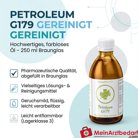 Petroleum G179 gereinigt 250 ml Braunglasflasche Lösungsmittel Trägerstoff