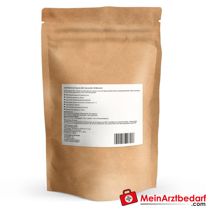 Zeoliet-Bentoniet Capsules (80% natuurlijk zeoliet, 20% bentoniet) 100 stuks à 600 mg