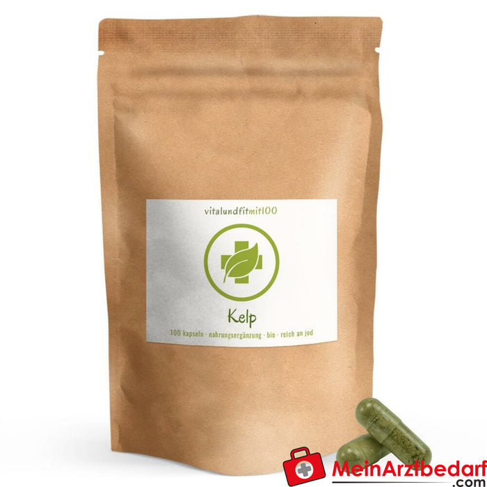 Organic kelp capsules (from seaweed) 100 pieces of 100 µg each - high-dose, rich in iodine