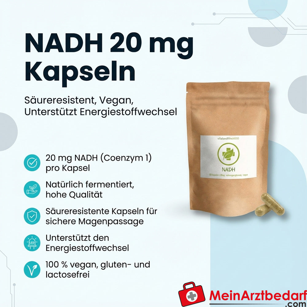 NADH 20 mg capsules acid resistant vegan