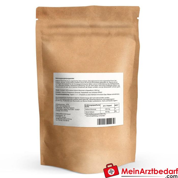 Gélules de gluconate de potassium 180 pièces à 83 mg