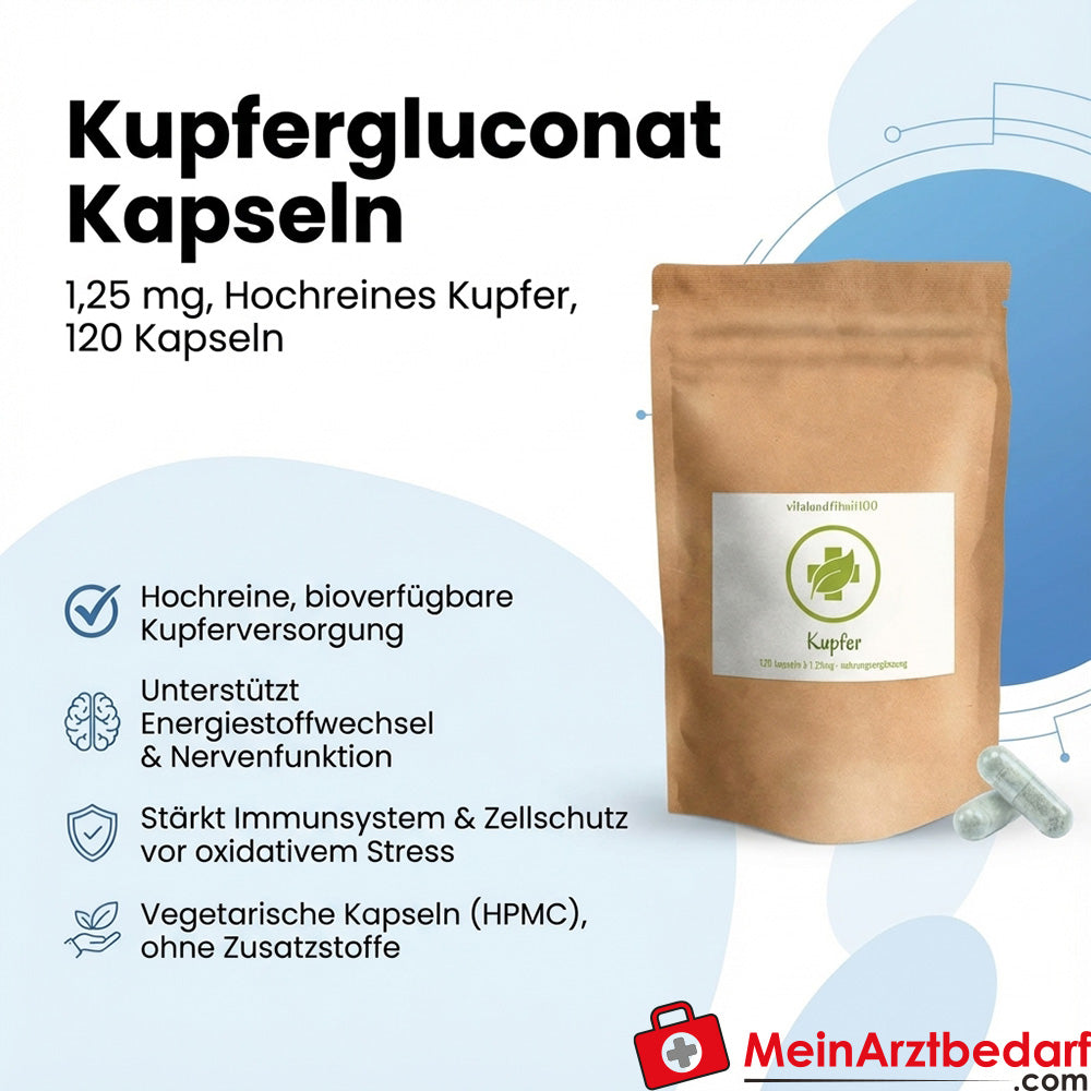 Kupfergluconat Kapseln 1,25 mg 120 Stück