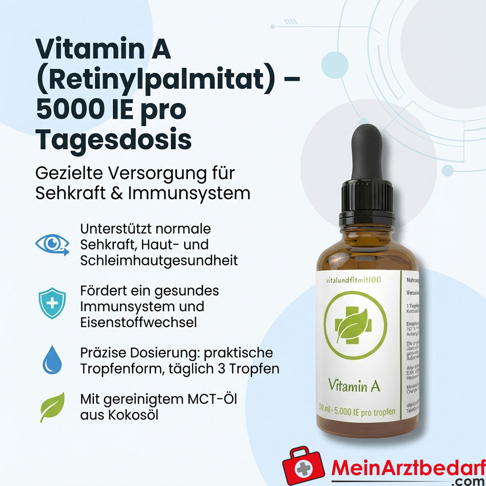 Vitamin A (retinyl palmitate) 5000 IU per day drops 50 ml