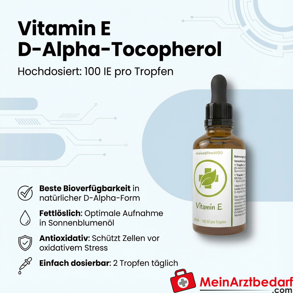 Vitamine E D-Alpha-Tocophérol 100 UI par goutte de solution huileuse