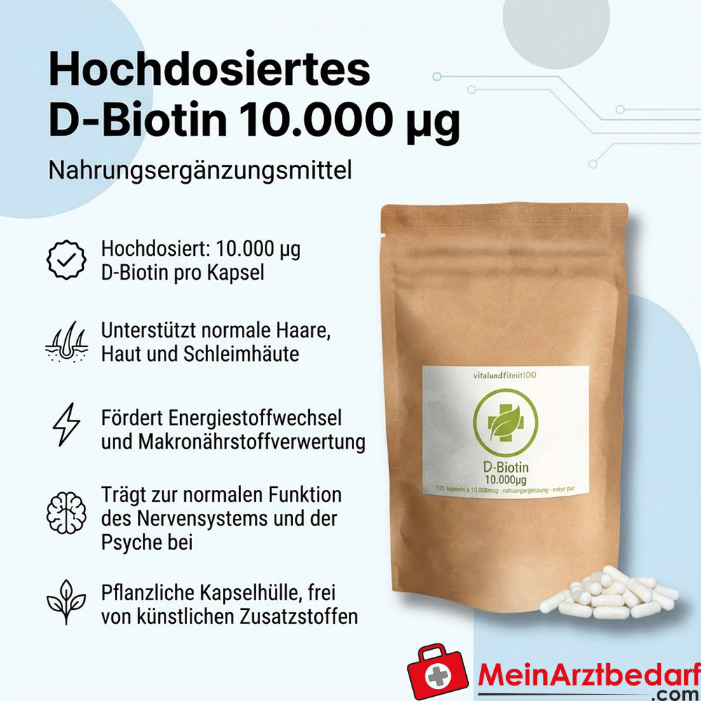 D-Biotin 10.000 µg Kapseln pflanzliche Kapselhülle