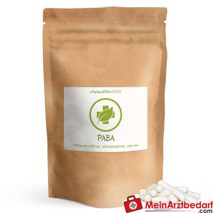 Gélules de PABA hautement dosées 120 pièces à 500 mg