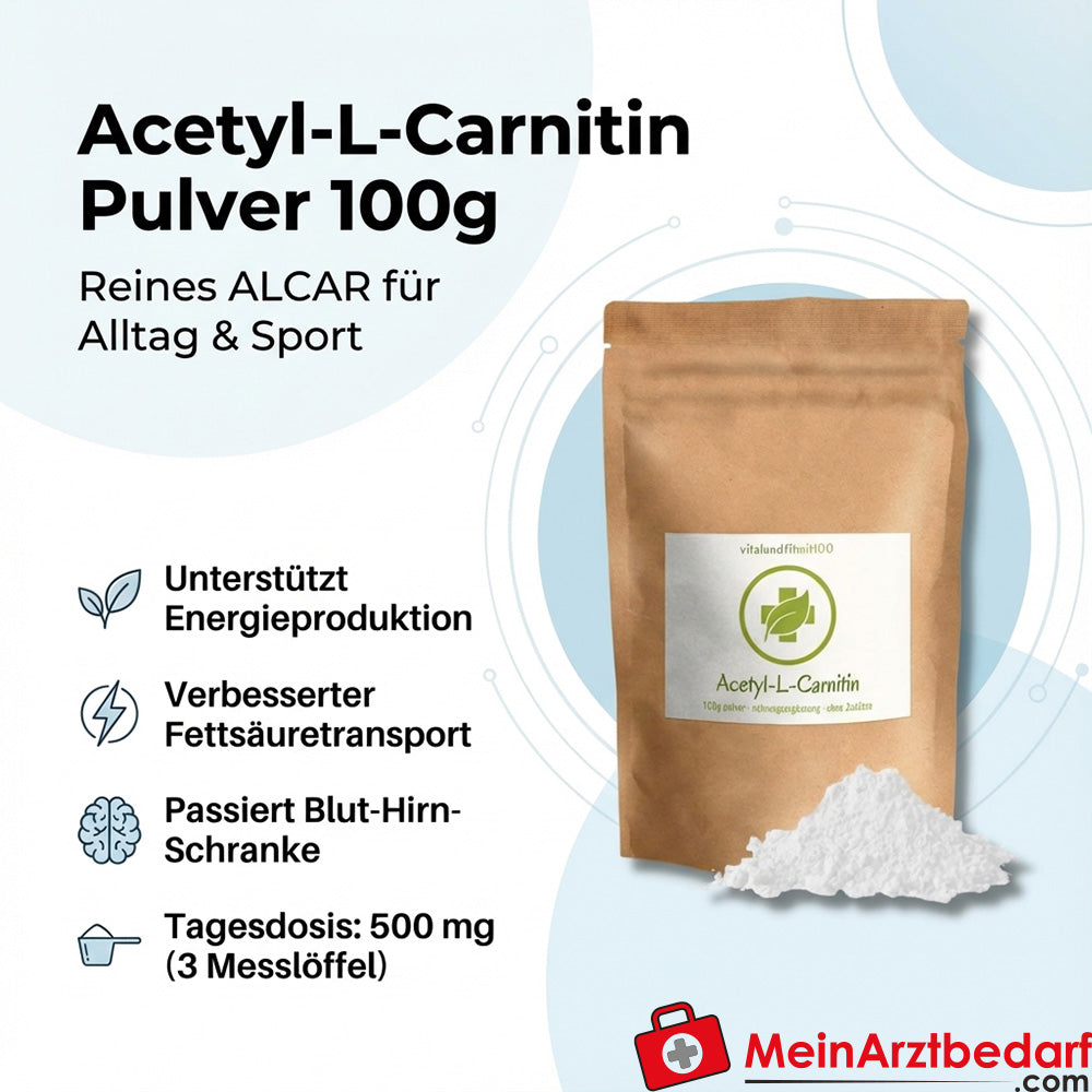 Poudre d'acétyl-L-carnitine (ALCAR) 100 g