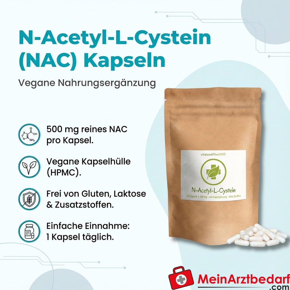 N-Acetyl-L-Cystein (NAC) 500 mg Kapseln vegan 60 Stück