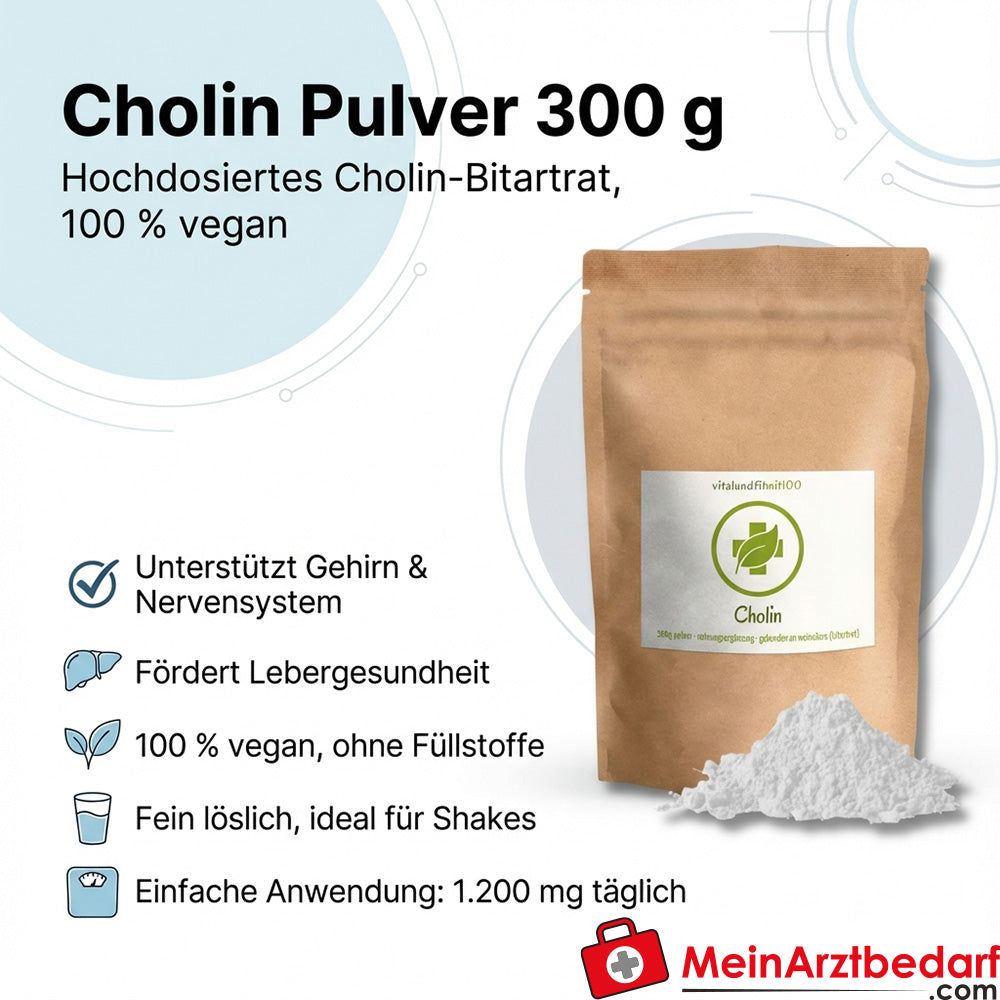 Cholin-Bitartrat Pulver 300 g, vegan