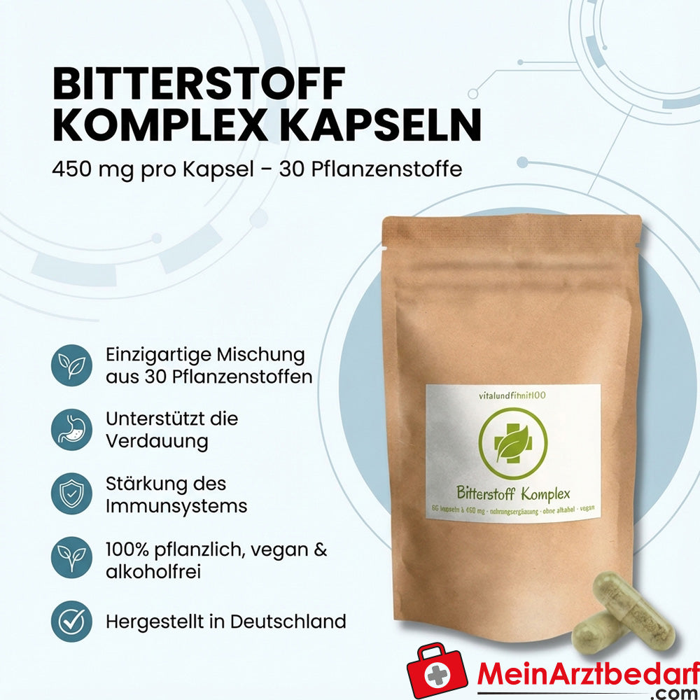 Bitterstoff-Komplex 450 mg Kapseln vegan 30 Pflanzenstoffe