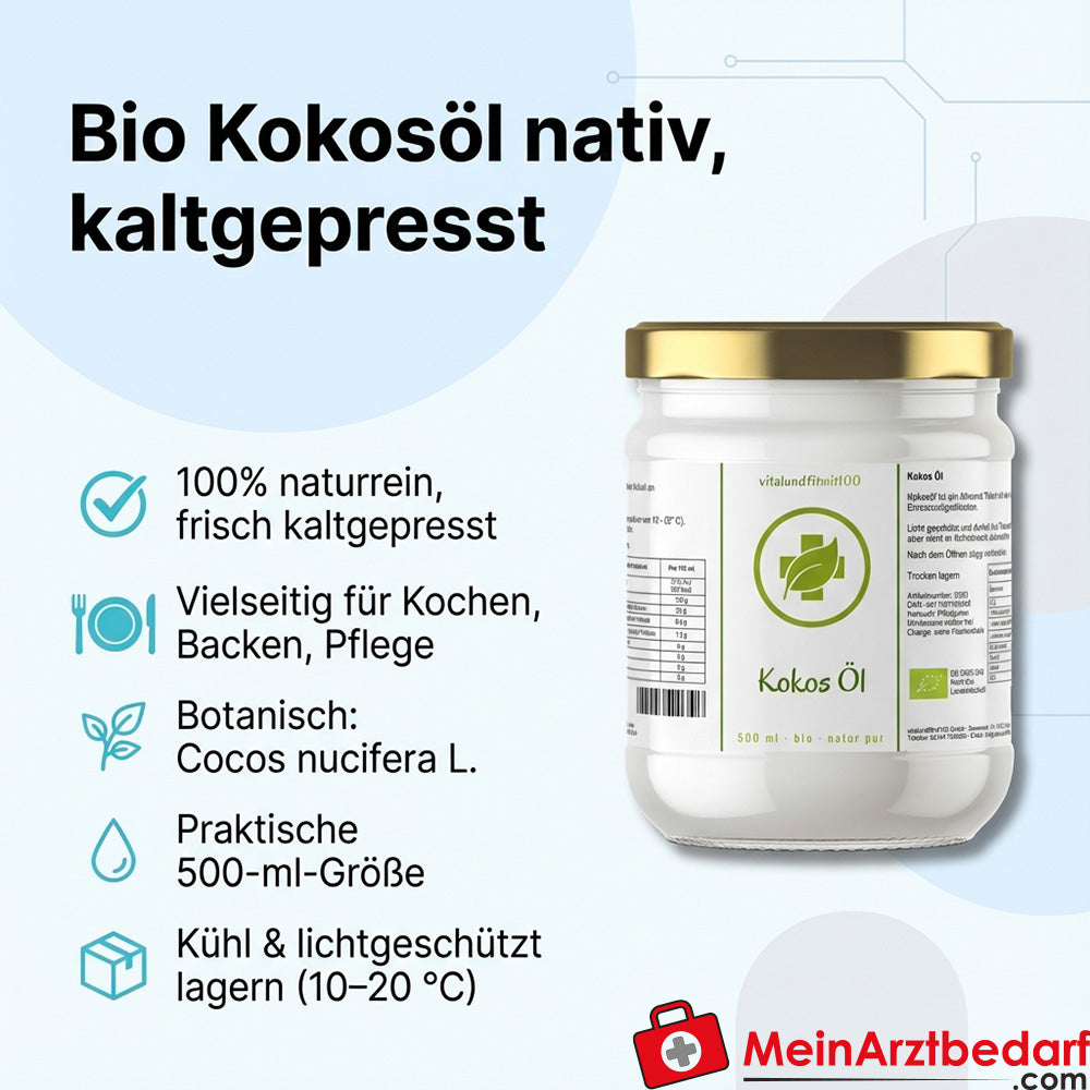 Bio Kokosöl nativ kaltgepresst 500 ml 100% naturrein