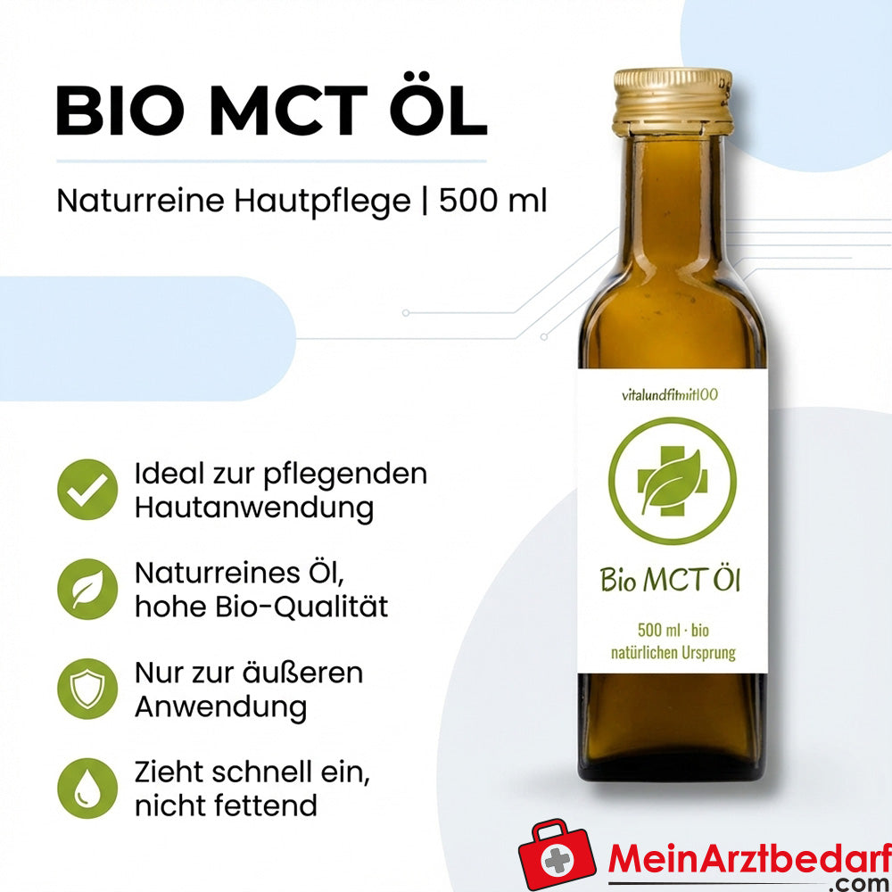 Organic MCT oil 500 ml pure natural skin care oil for external use only