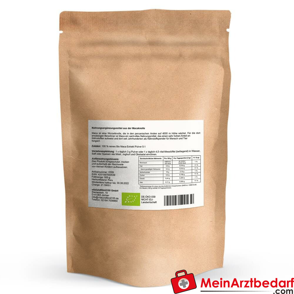 Bio Maca Pulver 500g, 1 St..