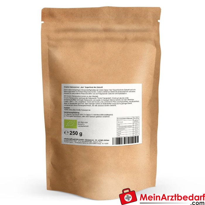 Organic Criollo cocoa powder raw 250 g, 1 pc.