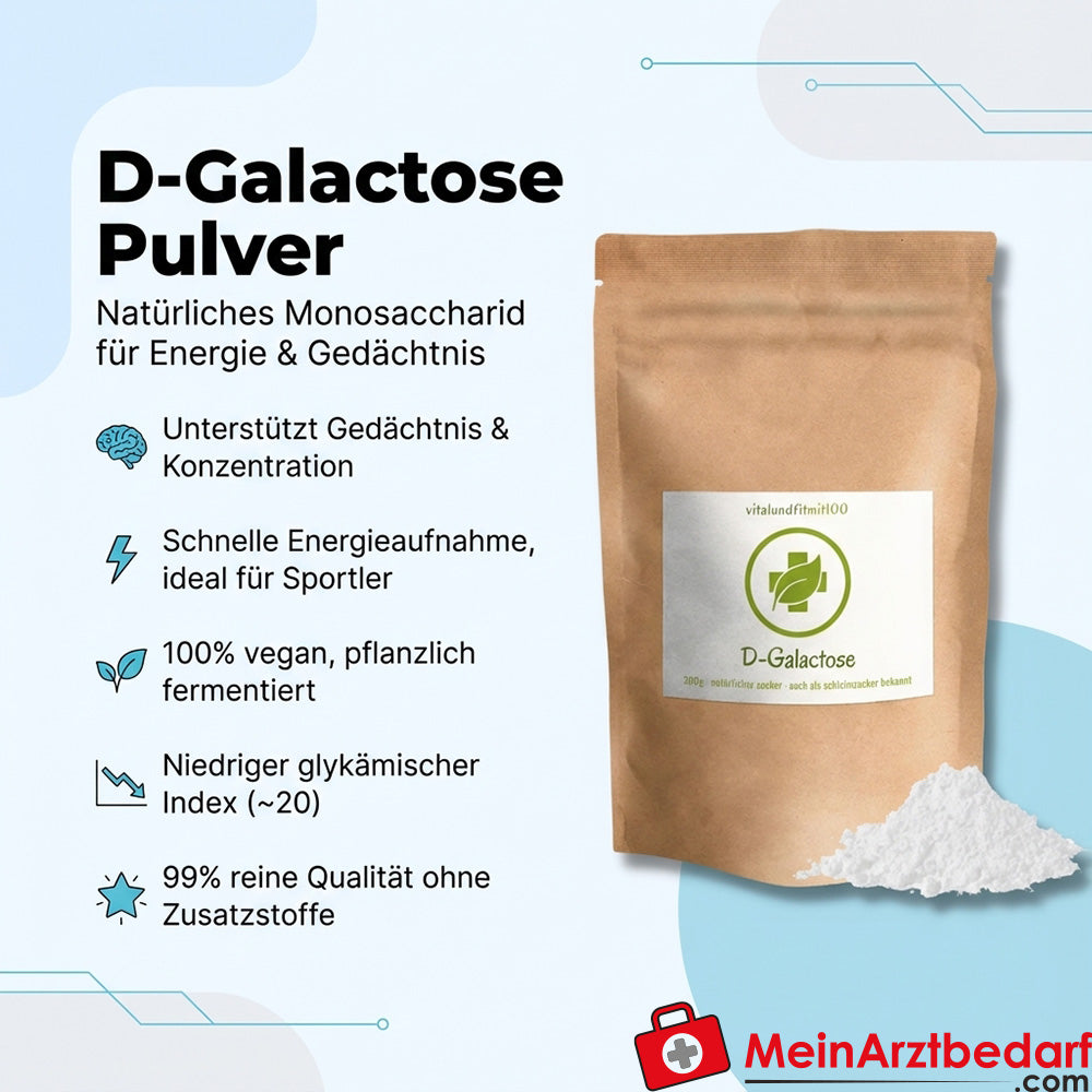 D-Galactose Pulver 300 g, 99% rein, vegan