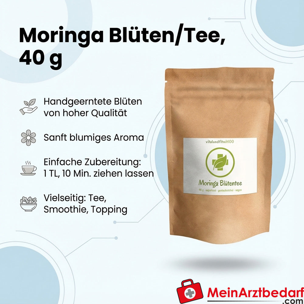 Tè ai fiori di moringa 40 g raccolti a mano e aromatici