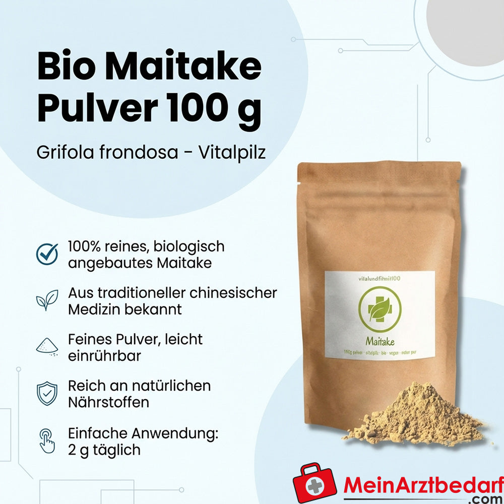 Organiczny Maitake (Grifola frondosa) w proszku suplement z grzybów leczniczych 100 g