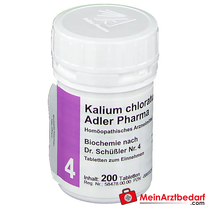 Adler Pharma Clorato de potássio D6 Bioquímica segundo o Dr. Schuessler n.º 4